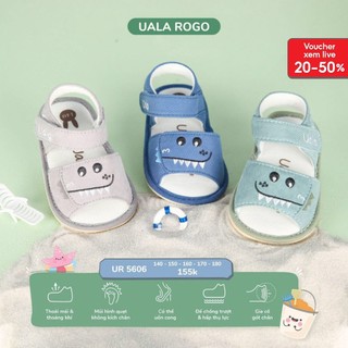 Dép bé trai bé gái tập đi Ualarogo sandal đế cao su chống trượt quai dán điều chỉnh rộng chật 5606