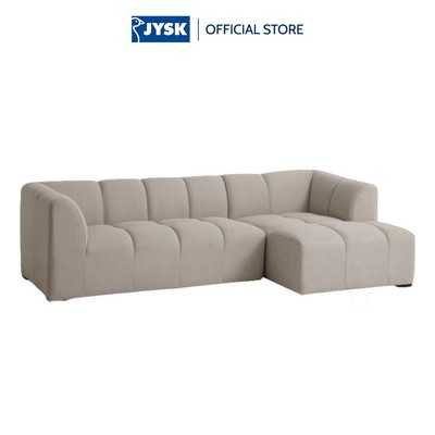 Sofa góc phải | JYSK Allese | vải polyester | be/xám đậm | R246xS88/131xC68cm