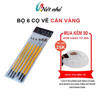 Cọ Vẽ Màu Nước, Bộ Cọ Vẽ 6 Cây Chất Liệu Lông Thú Chuyên Dụng Vẽ Màu Nước Màu Acrylic Màu Gouache Tranh Sơn Dầu