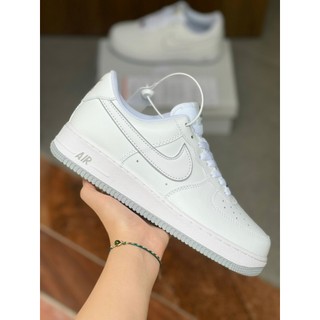 Giày af1 trắng, giày air force 1 trắng viền xám nam nữ phiên bản bestquality full box bill