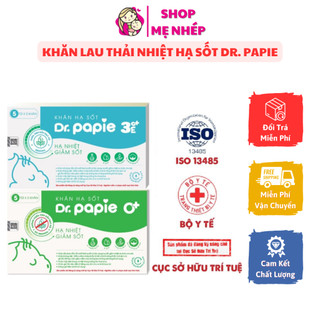  Khăn Lau Hạ Sốt Dr Papie Thải Nhiệt Chuẩn Nhi Khoa Cho Bé Hộp 5 Gói x 5 Khăn Gói 