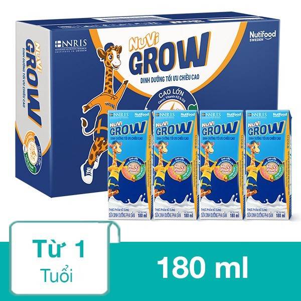 [Mẫu mới] Sữa Nuvi Grow pha sẵn 110ml/180ml [Thùng 48 hộp]