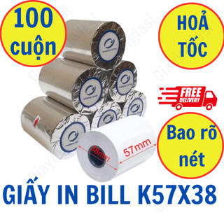 100 Cuộn Giấy In Bill K57x38mm Cho Máy Sunmi