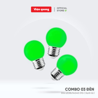 Combo 3 Đèn LED bulb Điện Quang ĐQ LEDBU14G45 01G (1W xanh lá)
