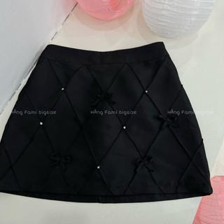 Chân váy chất tafta quả trám nơ đính cườm bigsize