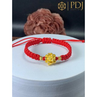  Vòng tay chỉ đỏ tết charm sen đĩnh vàng tỳ hưu bạc si PDJ - Tặng kèm hộp đựng trang sức - Trang sức PDJ 