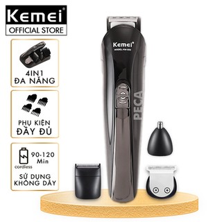 Tông đơ cắt tóc 4in1 KEMEI KM-500 đa năng chuyên dụng cắt tóc, cạo râu, cạo đầu,tỉa lông mũi - Hãng phân phối chính thức