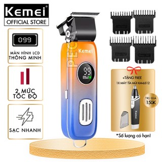 Tông đơ cắt tóc không dây Kemei KM-1837 màn hình LCD thông minh có thể cắt tóc - chấn viền -cạo râu...
