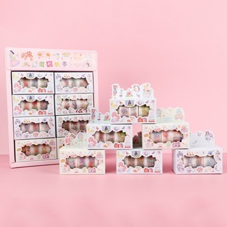 Hộp 4 cuộn sticker hình dán Washi Tape