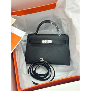 Túi kelly sieu cap khâu tay mini 19cm - da espom nhập khẩu
