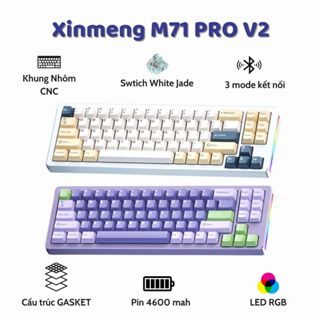 Bàn Phím Cơ M71 Khung Nhôm CNC Không dây Bluetooth Cấu Trúc GASKET Hotwsap 5 Pin Mạch Xuôi LED RGB