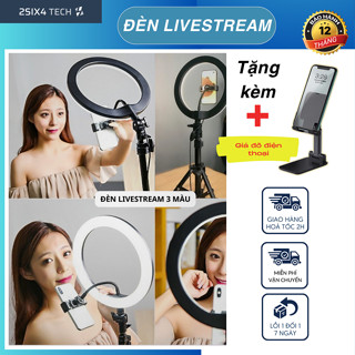 Đèn Livestream Quay Video, Chụp ảnh, Make up, Bán hàng live stream, Ánh sáng mịn bảo vệ mắt Đủ Loại Size Chân 2 Mét