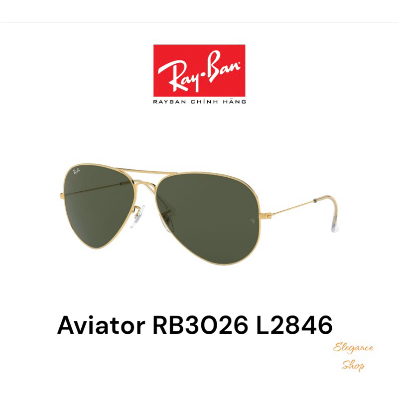 [Chính Hãng] Kính Mát RayBan Aviator RB3026 L2846 Green chống tia UV, Kính Râm Nam Nữ RayBan ELEGANCE Shop