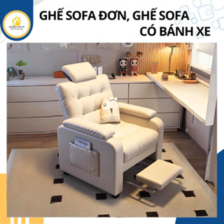 Ghế sofa, ghế sofa đơn, ghế làm nail, làm mi có bánh xe, ghế lười ngã lưng, ghế văn phòng có điều chỉnh tiện lợi M204