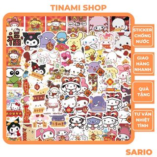 Set 67 sticker sanrio cinnamon kuromi melody pochacco dễ thương nhiều màu sắc hình dán trang trí