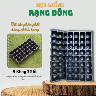 Khay Ươm Hạt Giống 32 Lỗ (5 cái) Nhựa dày, chịu nhiệt, phù hợp: giâm cành, ươm bầu, bí, mướp, dưa - Hạt giống Rạng Đông