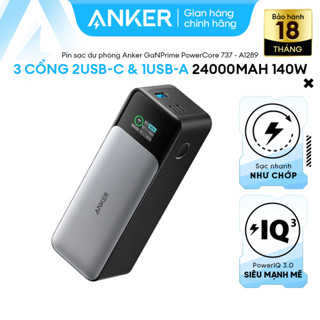 Pin Dự Phòng ANKER 737 GaN Prime 24000mAh 140W | 3 cổng 2C1A | Màn hình thông minh | Sạc nhanh Smartphone Laptop - A1289