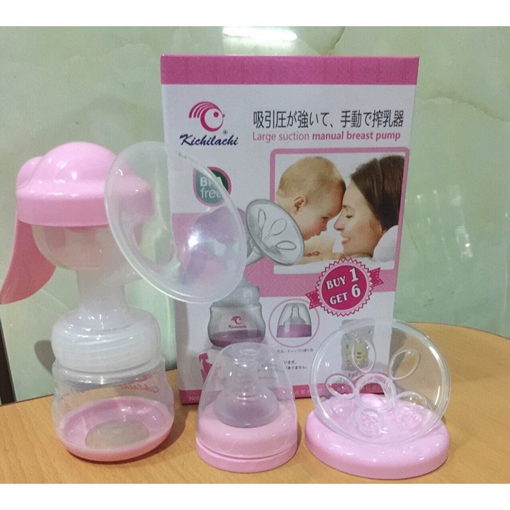 Máy Hút Sữa Cầm Tay Kichi Kichilachi, Bình Vắt Sữa Cho Bé,  không BPA an toàn cho Bé