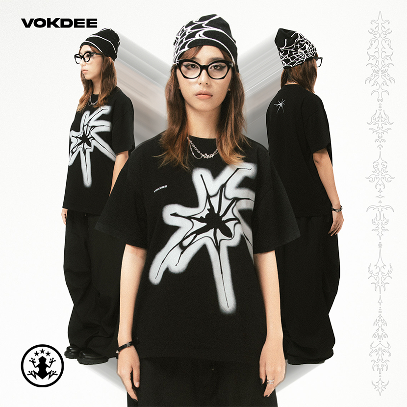 Áo thun Boxy 280gsm VOKDEE SPID3R TEE | BLACK