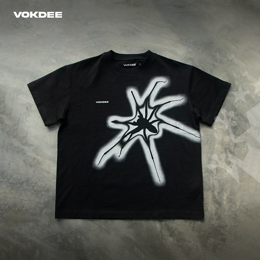 Áo thun Boxy 280gsm VOKDEE SPID3R TEE | BLACK