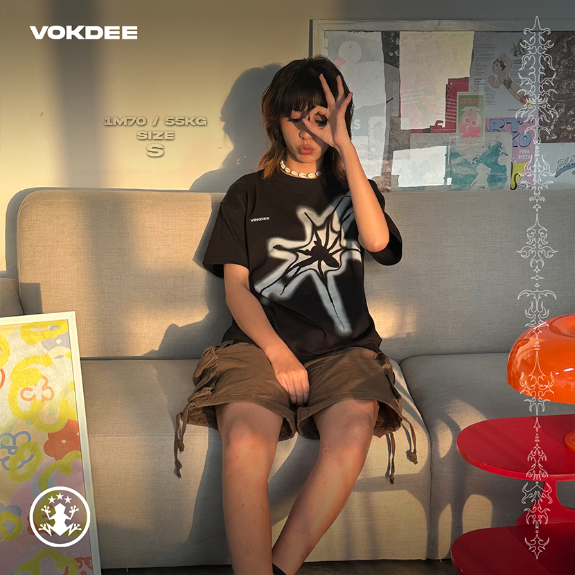 Áo thun Boxy 280gsm VOKDEE SPID3R TEE | BLACK