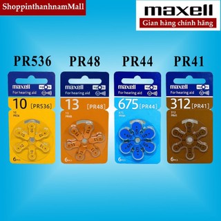 Pin Máy Trợ Thính Maxell PR48 ( Size 13 ) / PR41 ( Size 312 ) / PR44 ( Size 675 ) / PR536 ( Size 10 ) Vỉ 6 Viên