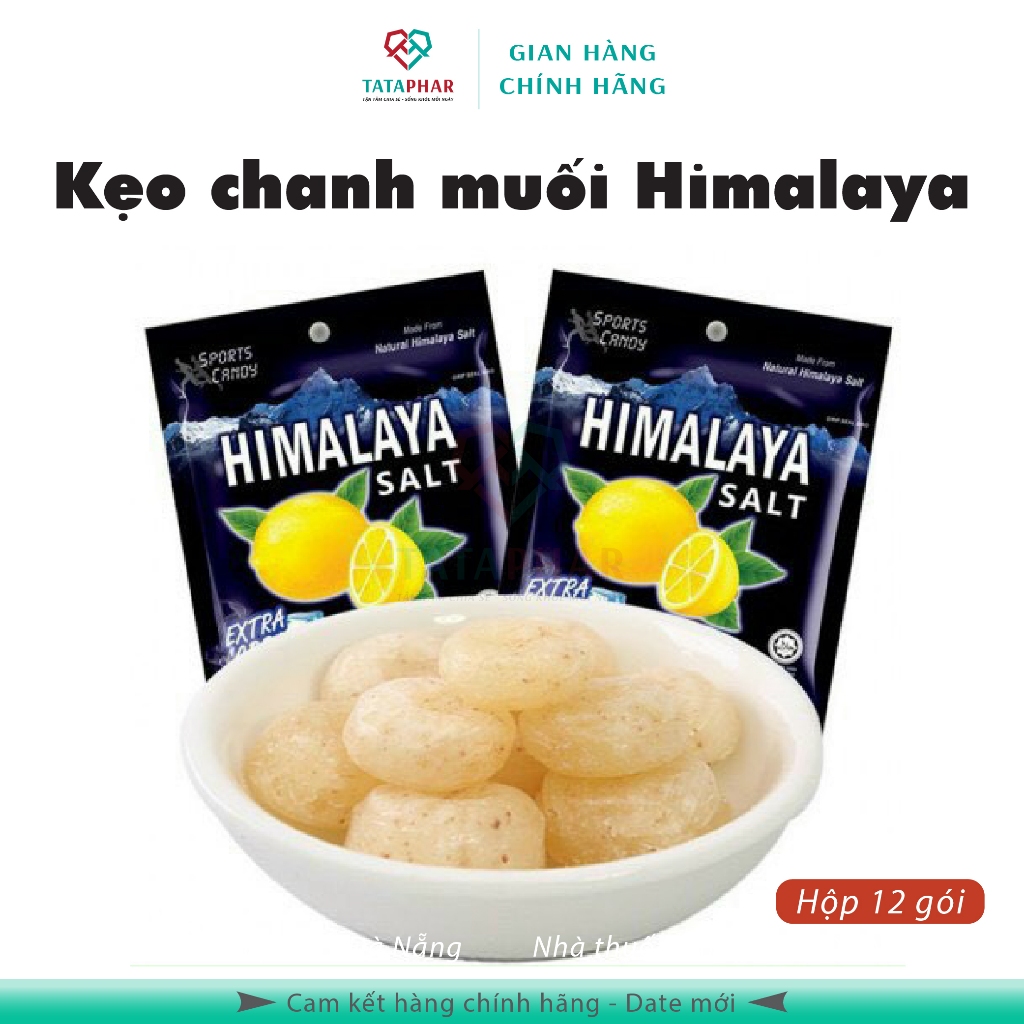 Kẹo chanh muối HIMALAYA - Himalaya Salt Mint Candy Lemon Flavour - Hộp 12 gói