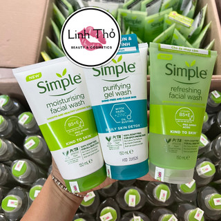 [HÀNG CÔNG TY] Sữa Rửa Mặt Dạng Gel Simple Kind To Skin Refreshing Facial Wash Gel - Purifying Da Dầu 150ml
