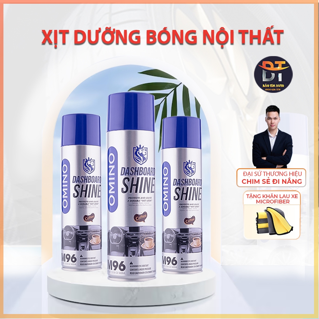 Xịt Dưỡng Bóng Nội Thất, Ghế Da Ô Tô Hương Cafe OMINO M96 500ml - Omino Vietnam