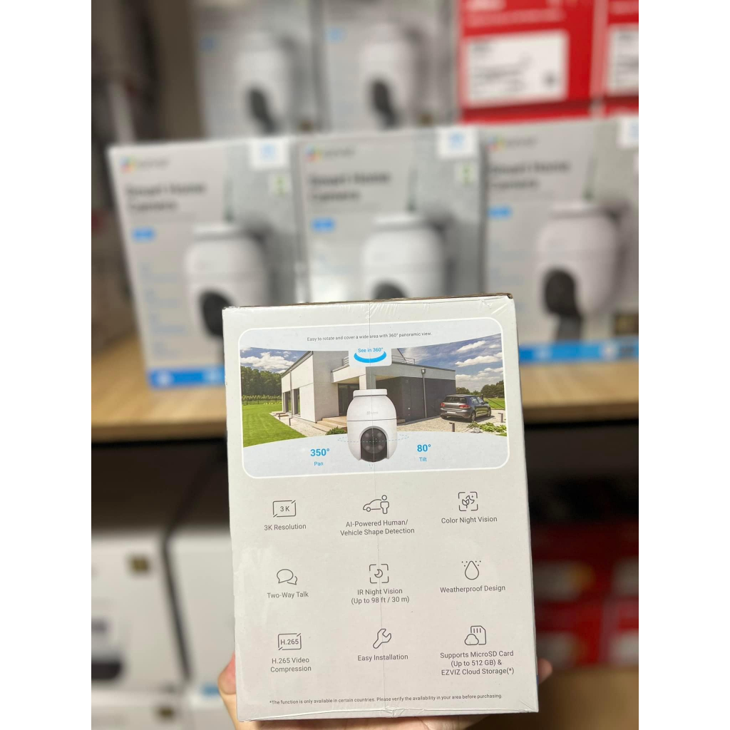 Camera wifi ngoài trời 360 độ Ezviz C8C 3K 5MP, hồng ngoại 30m, cảnh báo chủ động đèn chớp và còi, p