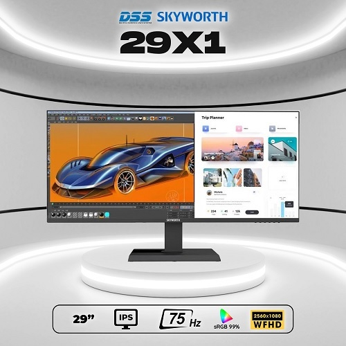 Màn hình máy tính Skyworth 29X1 IPS 29 Inches chuẩn 21:9 thiết kế tràn viền, siêu mỏng Full HD bh 36 tháng