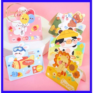 Thiệp chúc mừng, thiệp tin nhắn tình yêu hoạt tiết hoạt hình dễ thương