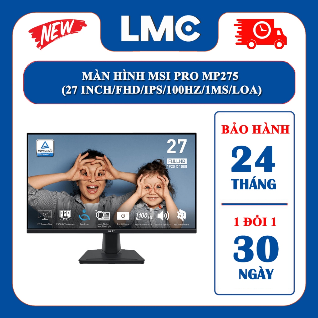 Màn hình MSI PRO MP275 (27 INCH/FHD/IPS/100HZ/1MS/LOA) - Chính hãng Bảo hành 24 tháng
