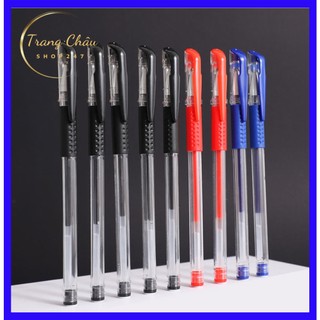 Combo 5 bút mực gel, bút bi nước đủ 3 màu xanh đỏ đen ngòi kim và ngòi bi 0.5mm