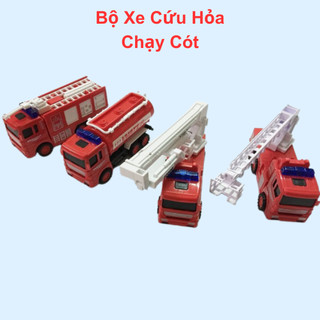 Ô tô đồ chơi mô hình xe cứu hỏa chạy cót màu sắc tươi tắn chất liệu siêu bền cho bé sưu tập