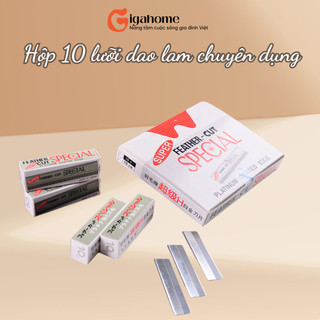 Hộp 10 dao lam tỉa cạo lông mày gigahomevn chuyên dụng cho spa 4523