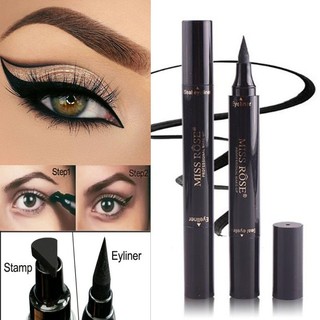 Bút Kẻ Mắt MISS ROSE 2 Trong 1 Có Đầu Tem in Tiện Dụng