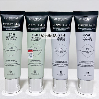  Kem lót kiềm dầu Loreal PRIME LAB 24h Matte Setter Redness Eraser 30ml 