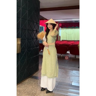 Áo dài yếm thêu hoa | lục anh - clélie