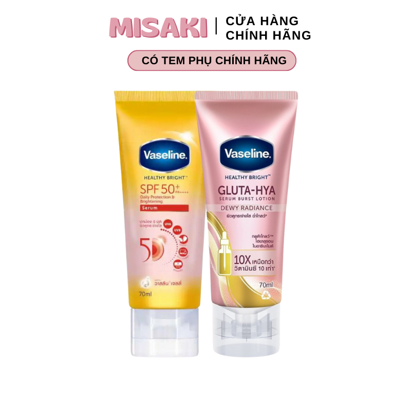 Dưỡng thể dưỡng trắng và chống nắng body Vaseline Healthy Bright 50ml/70ml