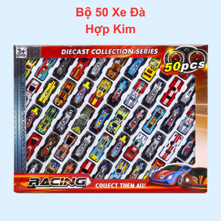 Bộ 50 xe ô tô hợp kim cao cấp chống va đập cho bé sưu tập đa dạng màu sắc chất liệu cao cấp