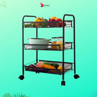 Xe đẩy kệ đa năng 3 tầng có bánh xe, thích hợp cho spa, tiệm tóc, nail