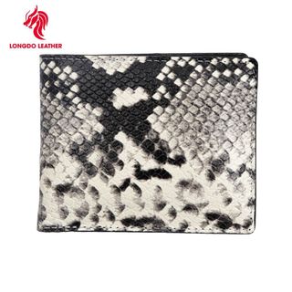 Ví da bò dập vân da trăn thương hiệu Longdo Leather - Bảo hành 5 năm - B12