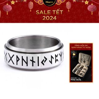 Nhẫn nam Mercury Rune Xoay V3 - Trang sức, phụ kiện đeo tay thời trang - Thiết kế họa tiết Cổ ngữ Rune, nhẫn xoay