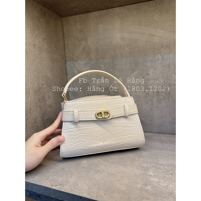 Túi xách Da Togo & Da Trơn nắp nam châm size 20cm mini Ko hộp