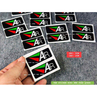 Tem sticker mini nền phản quang dán trang trí xe