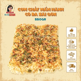 Cơm cháy mắm hành 550gr ép khuôn vuông, không hộp - Cô Ba Sài Gòn