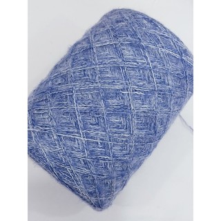 Len mohair màu xanh dương loang sợi nhỏ lông ngắn mềm mịn 50gr