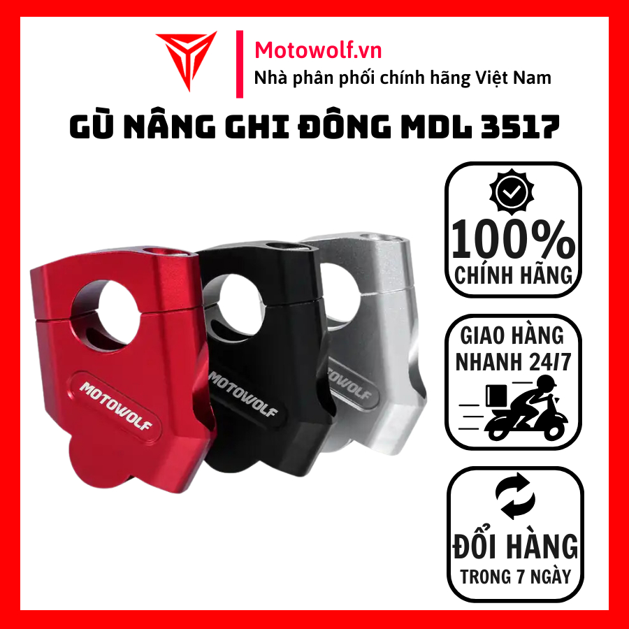  Gù Xéo Nâng Ghi Đông Motowolf MDL 3517 - Gù nâng chéo Size 22-28mm - Motowolf Việt Nam Chính Hãng 