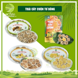 Mứt trái cây, kẹo trái cây cuộn bánh phồng, đặc sản Tư Bông - Đồng Tháp, bánh kẹo ăn vặt miền tây